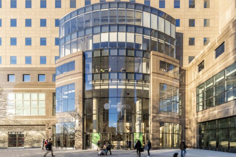 225 Liberty St New York NY Building exterior entrance
